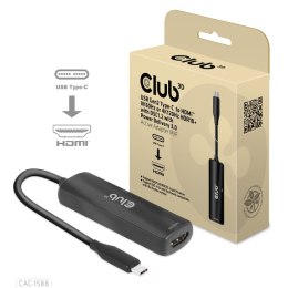 CLUB3D CAC-1588 adapter kablowy 0,17 m USB Type-C HDMI Czarny