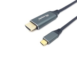 Equip 133415 adapter kablowy 1 m USB Type-C HDMI Typu A (Standard) Czarny, Szary