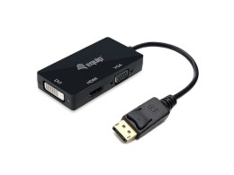 Equip 133441 adapter kablowy 0,24 m DisplayPort DVI-D + VGA (D-Sub) + HDMI Czarny