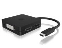 ICY BOX IB-DK1104-C 0,15 m USB Type-C DVI + VGA + DisplayPort + HDMI Czarny