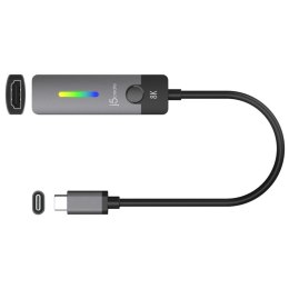 J5create JCA157 adapter kablowy 10 m USB Type-C HDMI Czarny, Szary