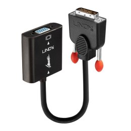 Lindy 38189 adapter kablowy 0,1 m DVI-D VGA (D-Sub) Czarny