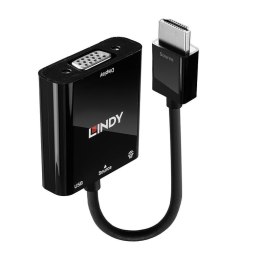 Lindy 38285 adapter kablowy 0,1 m HDMI Typu A (Standard) VGA (D-Sub) Czarny