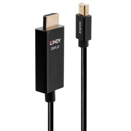 Lindy 40923 adapter kablowy 3 m Mini DisplayPort HDMI Typu A (Standard) Czarny