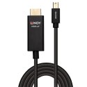 Lindy 40923 adapter kablowy 3 m Mini DisplayPort HDMI Typu A (Standard) Czarny