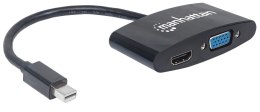 Manhattan 152709 adapter kablowy 0,25 m Mini DisplayPort HDMI + VGA (D-Sub) Czarny