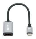 Manhattan 153706 adapter kablowy 0,15 m USB Type-C HDMI Czarny, Srebrny