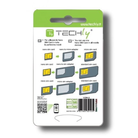 Techly I-SIM-3 adapter kart pamięci flash/SIM Adapter do karty SIM Techly I-SIM-3 adapter kart pamięci flash/SIM Adapter do karty SIM