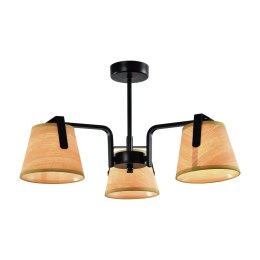 Amberg lampa sufitowa czarny 3x40W E14 abażur żółty