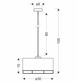 Ardi lampa sufitowa czarny+drewniany 1x40W E27 abażur czarny