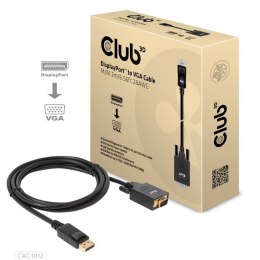 CLUB3D CAC-1012 adapter kablowy 2 m DisplayPort VGA (D-Sub) Czarny