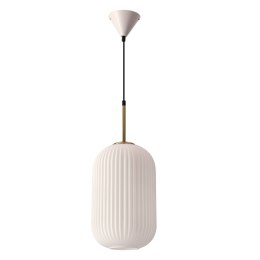 CRESTO lampa wiszaca biały+złoty 1x40W E27 klosz biały