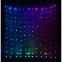 LAMPKI CHOINKOWE KURTYNA ŚWIETLNA ZEW/WEW 144 LED RGB 120X120CM Z PILOTEM MULTIKOLOR