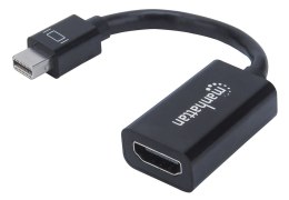 Manhattan 151528 adapter kablowy 0,12 m Mini DisplayPort HDMI Typu A (Standard) Czarny