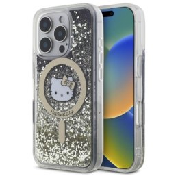 Hello Kitty Liquid Glitter Fever MagSafe - Etui iPhone 16 Pro Max (czarny / złoty)