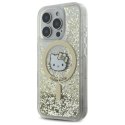 Hello Kitty Liquid Glitter Fever MagSafe - Etui iPhone 16 Pro (biały / złoty)