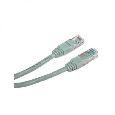 Przewód LAN UTP crossover patchcord, Cat.6, RJ45 M - RJ45 M, 2 m, nieekranowany, krzyżowy, szary, do połączenia 2 PC economy