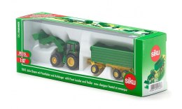 Siku Farmer - 1:87 | Traktor John Deere z przyczepą i ładowarką