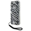 Karl Lagerfeld IML Zebra Pattern & Cord - Etui iPhone 16 Pro Max (czarny)