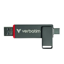 Verbatim USB flash disk, USB C a USB 3.2 Gen 1, 512GB, Dual QuickStick, szary, 32042, USB C, z oczkiem na brelok