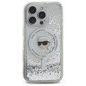 Karl Lagerfeld Liquid Glitter Karl Head MagSafe - Etui iPhone 16 Pro Max (przezroczysty)