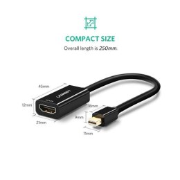 Ugreen 40360 adapter kablowy 0,25 m Mini DisplayPort HDMI Czarny