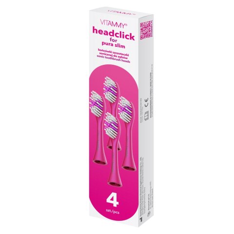 VITAMMY PURA SLIM RÓŻOWE Końcówki do szczoteczki, 4 szt. VITAMMY PURA SLIM RÓŻOWE Końcówki do szczoteczki, 4 szt.