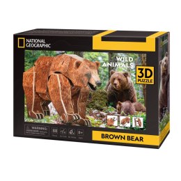 CUBIC FUN PUZZLE 3D NATIONAL GEOGRAPHIC NIEDŹWIEDŹ BRUNATNY