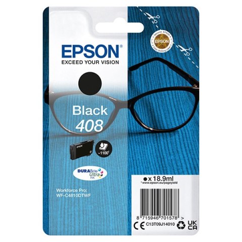 Epson oryginalny ink / tusz C13T09J14010, T09J140, 408, black, 18.9ml