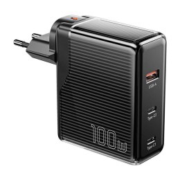 Ładowarka sieciowa, Essager, ECT2CA-ZXB01-Z, GaN, USB-A, USB-C 100W (czarna)