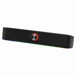 Defender Soundbar Z10, 2.0, 6W, czarny, regulacja głośności, Podświetlenie LED, USB/Bluetooth, 80Hz-20kHz