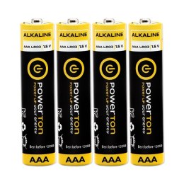 Bateria alkaliczna, AAA (LR03), AAA, 1.5V, Powerton, blistr, 4-pack