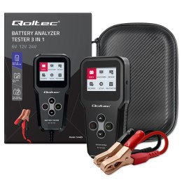 Qoltec Cyfrowy tester akumulatora 3w1 z LCD | Polskie Menu | 6V | 12V | 24V | 10Ah-200Ah