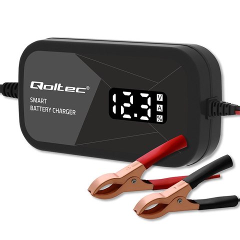Qoltec Inteligentna mikroprocesorowa ładowarka 12V | 2A | Prostownik do akumulatora AGM GEL | LCD Qoltec Inteligentna mikroprocesorowa ładowarka 12V | 2A | Prostownik do akumulatora AGM GEL | LCD