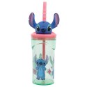 Disney Stitch - Kubek ze słomką i figurką 3D z kolekcji Flowers 360 ml