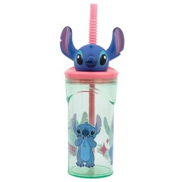 Disney Stitch - Kubek ze słomką i figurką 3D z kolekcji Flowers 360 ml