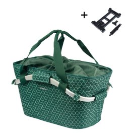 Torba na bagażnik BASIL FLAIR CARRY ALL REAR BASKET, MIK z adapterem do mocowania, 22L, Wodoodporna, Green (NEW 2025)