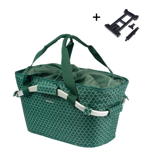 Kosz na bagażnik BASIL FLAIR CARRY ALL REAR BASKET, MIK z adapterem do mocowania, 22L, Wodoodporna, Green (NEW 2025)