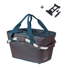 Torba na bagażnik BASIL FLAIR CARRY ALL REAR BASKET, MIK z adapterem do mocowania, 22L, Wodoodporna, Navy (NEW 2025)