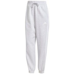 Spodnie damskie adidas Essentials 3-Stripes Fleece Loose-Fit szare IN6178