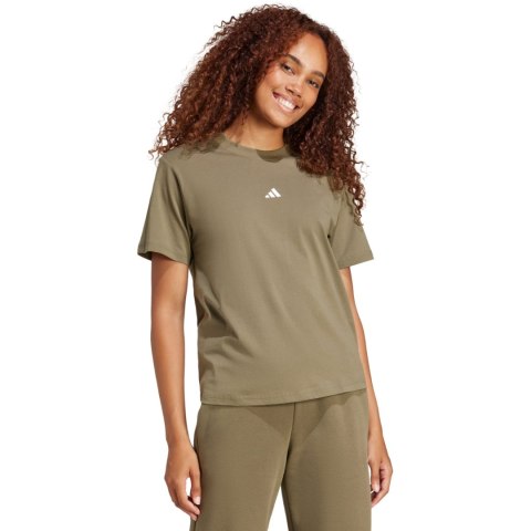 Koszulka damska adidas Essentials Small Logo Cotton khaki JI6074