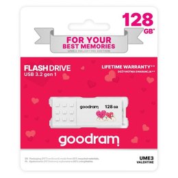 Goodram USB flash disk, USB 2.0, 128GB, UME2, biały, UME2-1280W0R11-V, USB A, z osłoną