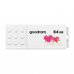 Goodram USB flash disk, USB 2.0, 64GB, UME2, biały, UME2-0640W0R11-V, USB A, z osłoną