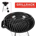 GRILL OGRODOWY KULISTY REX STALOWY 46CM Z POPIELNIKIEM