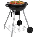 GRILL OGRODOWY KULISTY REX STALOWY 46CM Z POPIELNIKIEM