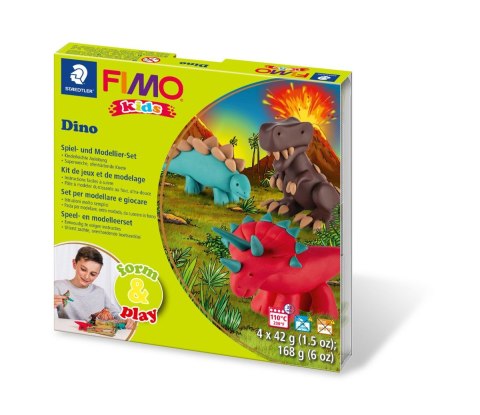 Zestaw FIMO Kids Form&Play Dinozaury 4 x 42g + akcesoria Staedtler