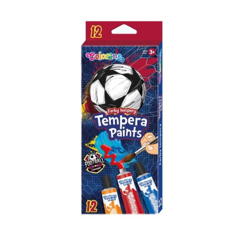 COLORINO SCHOOL - FARBY TEMPERA W TUBIE 12 ML. 12 KOL. /FOOTBALL/ /12/