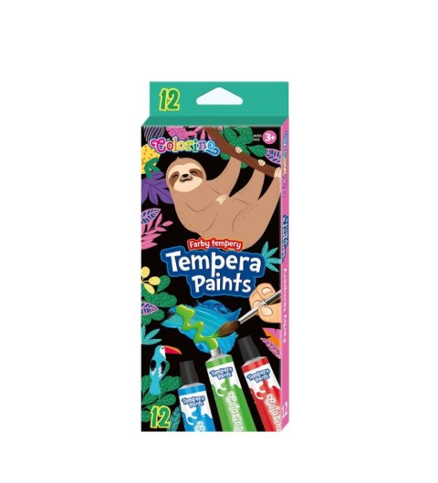 COLORINO SCHOOL - FARBY TEMPERA W TUBIE 12 ML. 12 KOL./WILDKID/ /12/