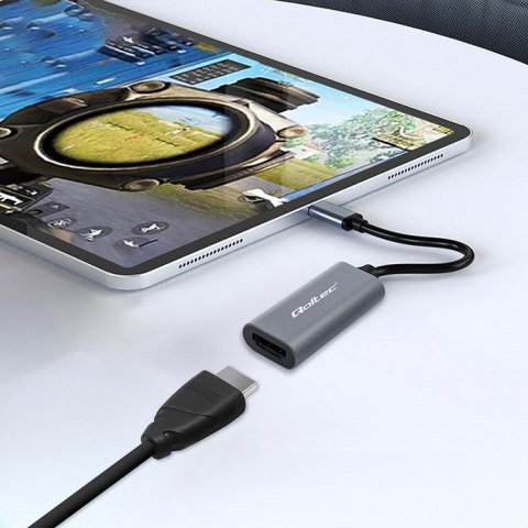 Qoltec Adapter Aluminiowa Przejściówka USB-C 3.1 MHL na HDMI 4K | 60Hz | 32AWG do Laptop Smartfon Qoltec Adapter Aluminiowa Przejściówka USB-C 3.1 MHL na HDMI 4K | 60Hz | 32AWG do Laptop Smartfon