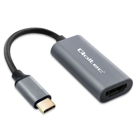 Qoltec Adapter Aluminiowa Przejściówka USB-C 3.1 MHL na HDMI 4K | 60Hz | 32AWG do Laptop Smartfon Qoltec Adapter Aluminiowa Przejściówka USB-C 3.1 MHL na HDMI 4K | 60Hz | 32AWG do Laptop Smartfon
